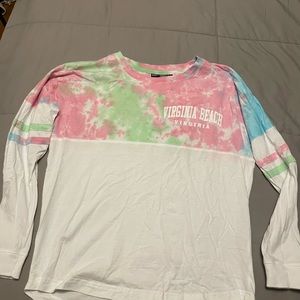 Virginia Beach tied dyed long sleeve shirt.